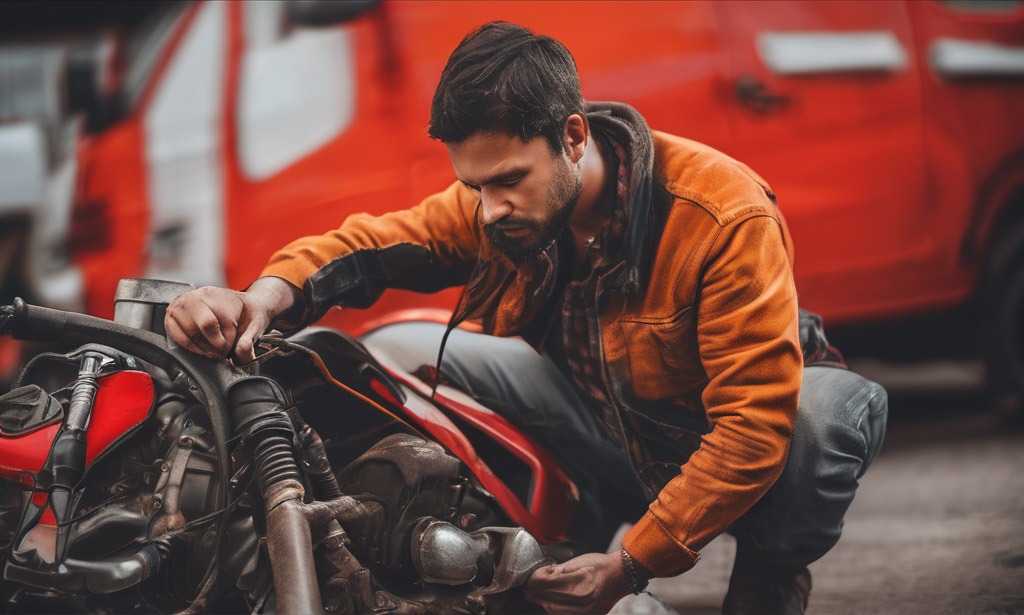 bike components got maintenance by a man