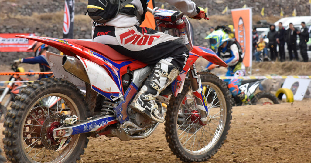 A beginner rider Shift A Dirt Bike